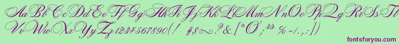 Rosamundatwoc Font – Purple Fonts on Green Background