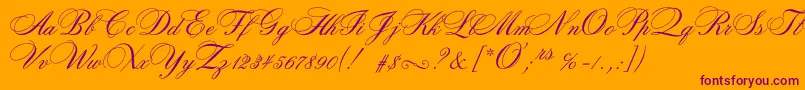 Rosamundatwoc Font – Purple Fonts on Orange Background