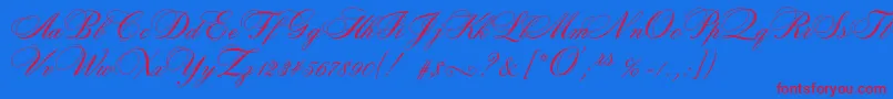 Rosamundatwoc-fontti – punaiset fontit sinisellä taustalla