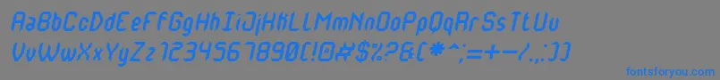 MonsterOfSouthItalicSt-Schriftart – Blaue Schriften auf grauem Hintergrund