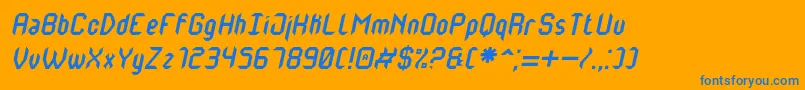 Weitere Informationen zur MonsterOfSouthItalicSt-Schriftart MonsterOfSouthItalicSt-Schriftart – Blaue Schriften auf orangefarbenem Hintergrund