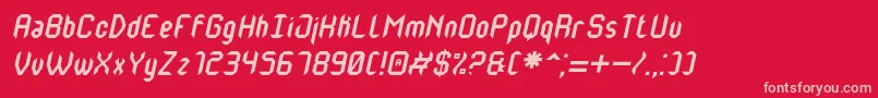 MonsterOfSouthItalicSt Font – Pink Fonts on Red Background