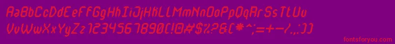 フォントMonsterOfSouthItalicSt – 紫の背景に赤い文字