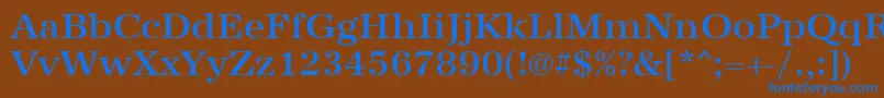 Urwantiquatmedwid Font – Blue Fonts on Brown Background