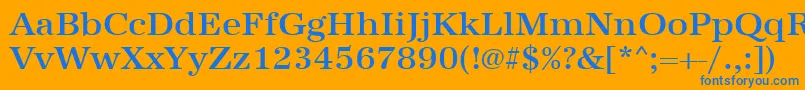 Urwantiquatmedwid Font – Blue Fonts on Orange Background