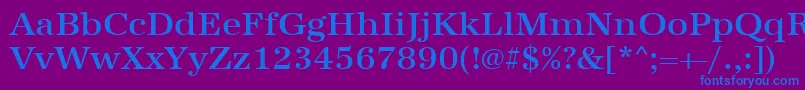 Urwantiquatmedwid Font – Blue Fonts on Purple Background