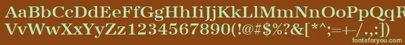 Urwantiquatmedwid Font – Green Fonts on Brown Background