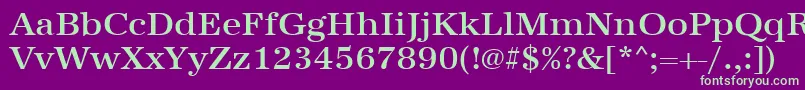 Urwantiquatmedwid Font – Green Fonts on Purple Background