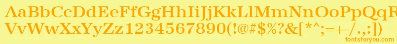 Urwantiquatmedwid Font – Orange Fonts on Yellow Background