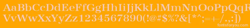 Urwantiquatmedwid Font – Pink Fonts on Orange Background