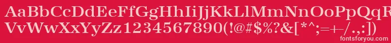 Urwantiquatmedwid Font – Pink Fonts on Red Background