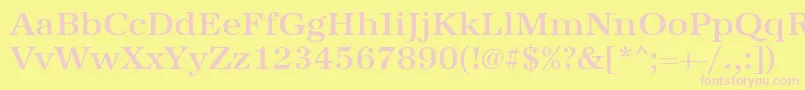 Urwantiquatmedwid Font – Pink Fonts on Yellow Background