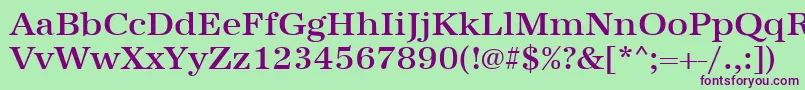 Urwantiquatmedwid Font – Purple Fonts on Green Background