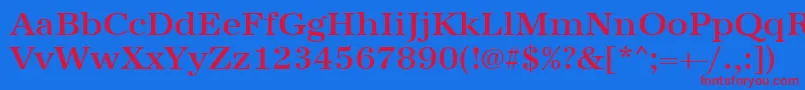 Urwantiquatmedwid Font – Red Fonts on Blue Background