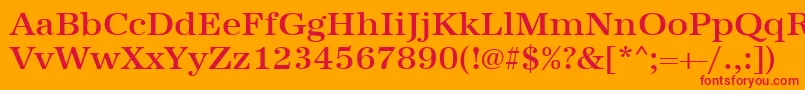 Urwantiquatmedwid Font – Red Fonts on Orange Background