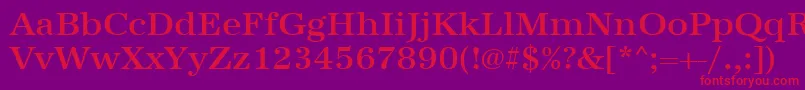 Urwantiquatmedwid Font – Red Fonts on Purple Background