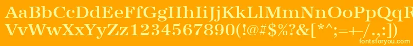 Urwantiquatmedwid Font – Yellow Fonts on Orange Background