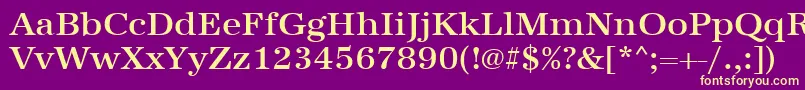 Urwantiquatmedwid Font – Yellow Fonts on Purple Background