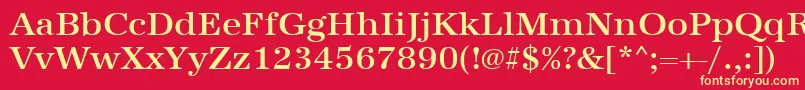 Urwantiquatmedwid Font – Yellow Fonts on Red Background