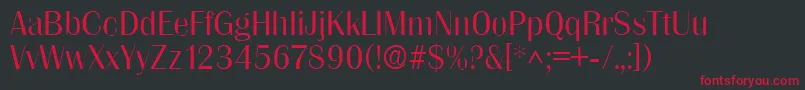 GrenobleLightSf Font – Red Fonts on Black Background