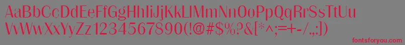 GrenobleLightSf Font – Red Fonts on Gray Background