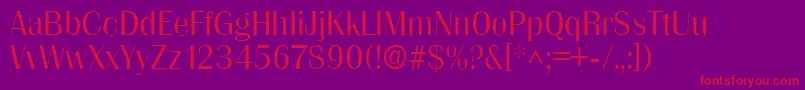 GrenobleLightSf Font – Red Fonts on Purple Background