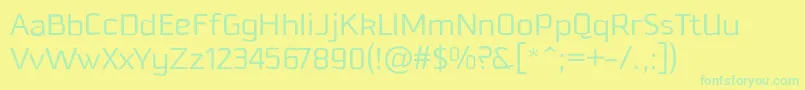 DowntempoLight Font – Green Fonts on Yellow Background