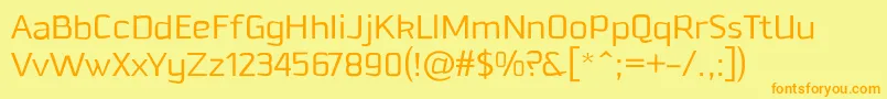 DowntempoLight Font – Orange Fonts on Yellow Background