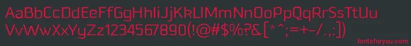 DowntempoLight Font – Red Fonts on Black Background