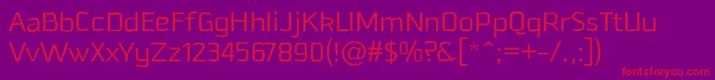 DowntempoLight Font – Red Fonts on Purple Background
