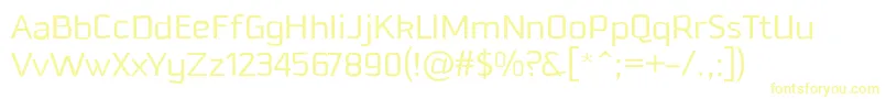 フォントDowntempoLight – 白い背景に黄色の文字
