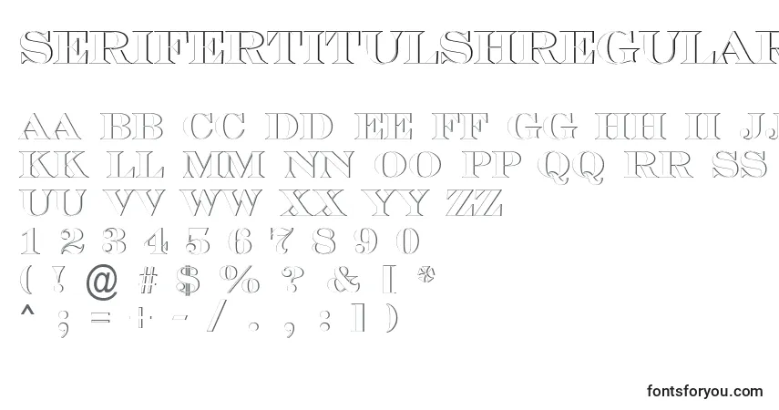 Czcionka SerifertitulshRegular – alfabet, cyfry, specjalne znaki