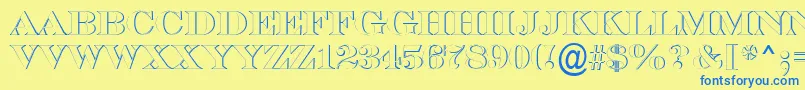 SerifertitulshRegular Font – Blue Fonts on Yellow Background