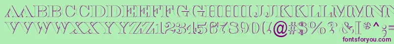SerifertitulshRegular-Schriftart – Violette Schriften auf grünem Hintergrund