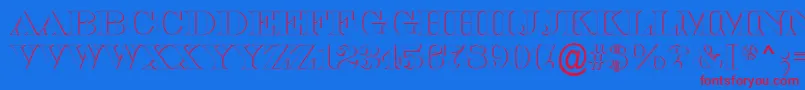 SerifertitulshRegular Font – Red Fonts on Blue Background