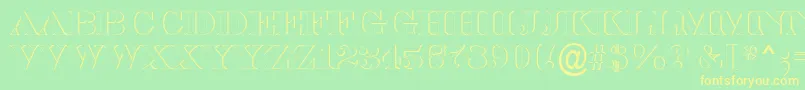 SerifertitulshRegular Font – Yellow Fonts on Green Background