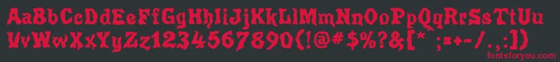 Poultryg Font – Red Fonts on Black Background