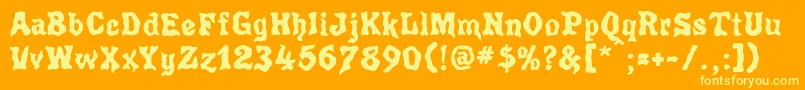 Poultryg Font – Yellow Fonts on Orange Background