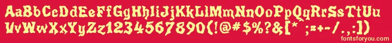 Poultryg Font – Yellow Fonts on Red Background