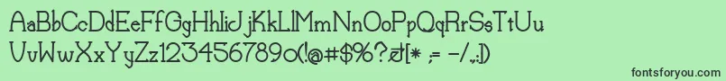 LorenaBold Font – Black Fonts on Green Background