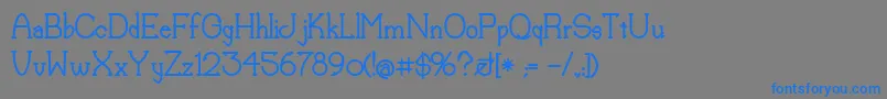 フォントLorenaBold – 灰色の背景に青い文字