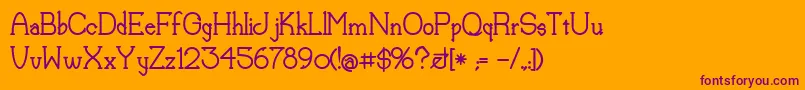 LorenaBold Font – Purple Fonts on Orange Background