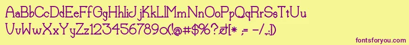 LorenaBold Font – Purple Fonts on Yellow Background