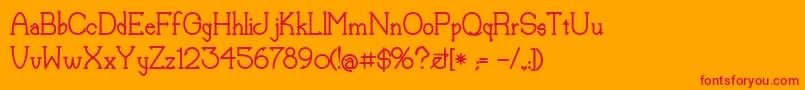 LorenaBold Font – Red Fonts on Orange Background
