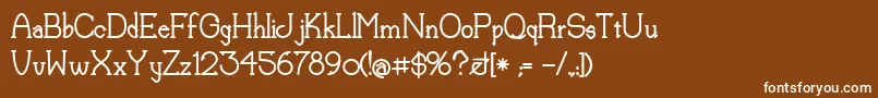 フォントLorenaBold – 茶色の背景に白い文字