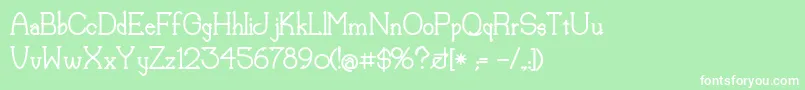 フォントLorenaBold – 緑の背景に白い文字