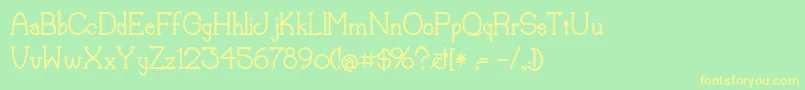 LorenaBold Font – Yellow Fonts on Green Background
