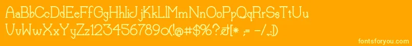LorenaBold Font – Yellow Fonts on Orange Background