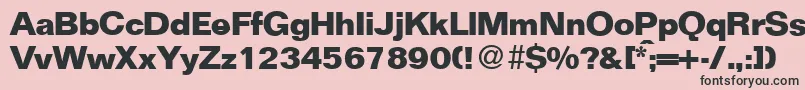 FocusBold-Schriftart – Schwarze Schriften auf rosa Hintergrund