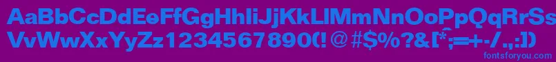 FocusBold-fontti – siniset fontit violetilla taustalla